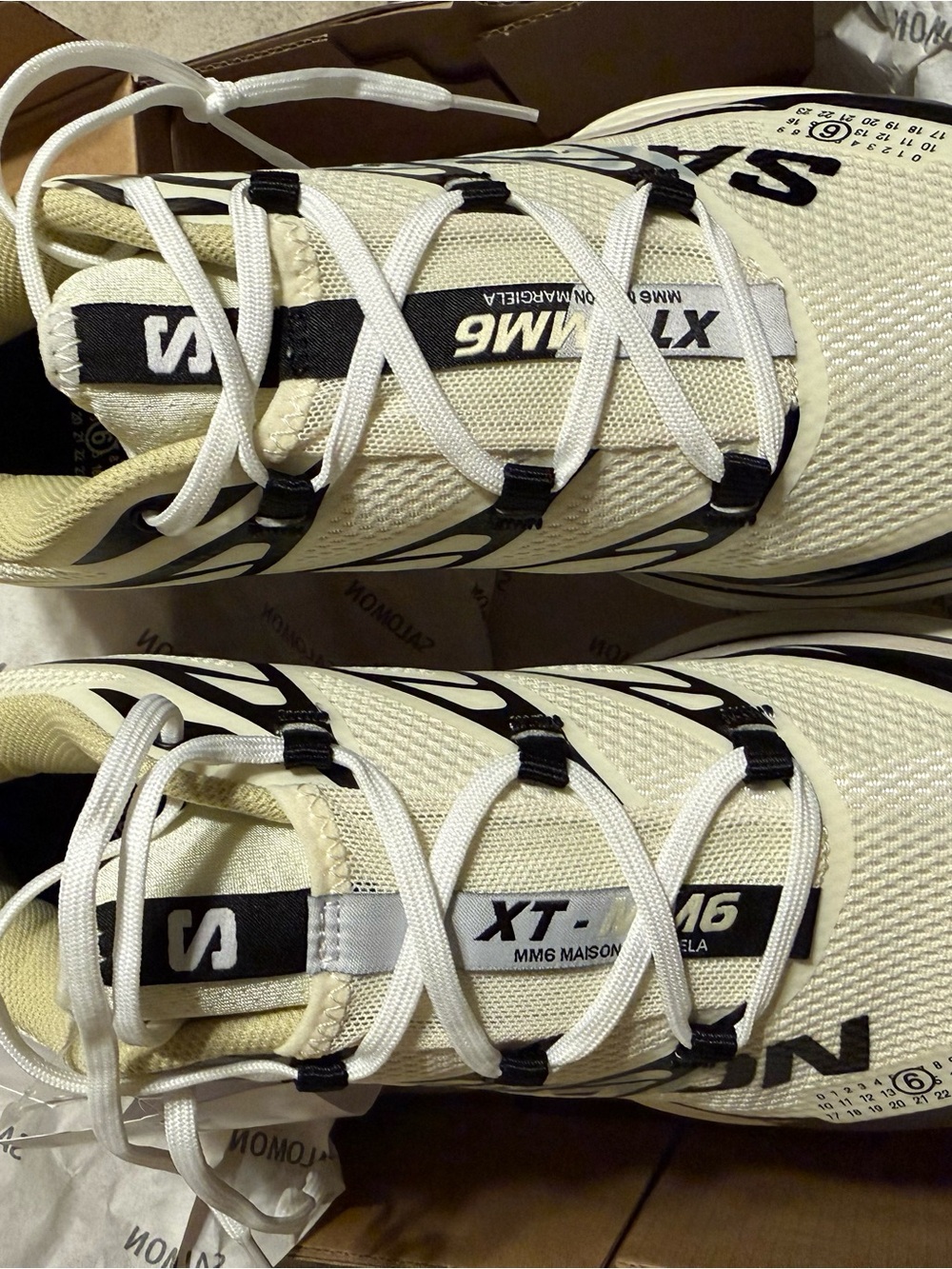 Salomon Maison Martin Margiela Cream and Black Trail Running Shoes - Picture 9 of 12